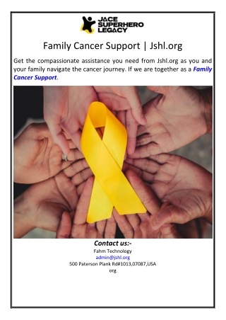 Family Cancer Support | Jshl.org