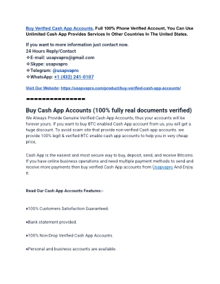 Benefits of Buy Verified Cash App Accounts in 2025