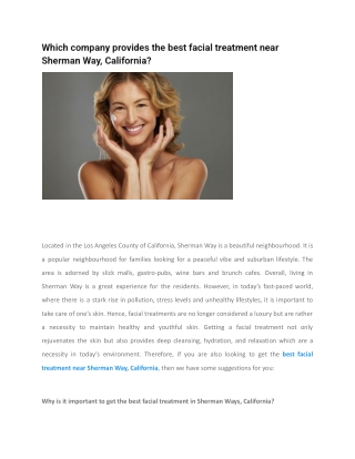 Which company provides the best facial treatment near Sherman Way, California