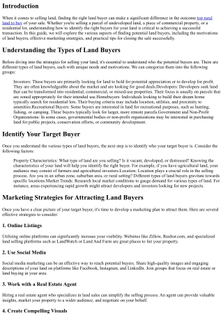 The Ultimate Guide to Finding the Right Land Buyer