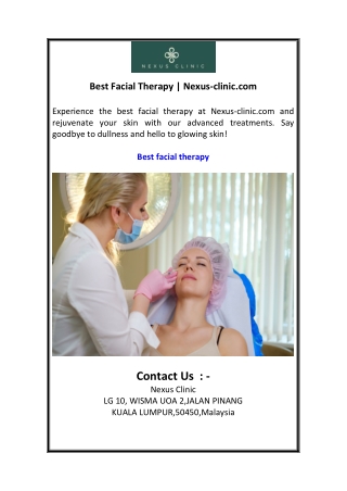 Best Facial Therapy  Nexus-clinic.com