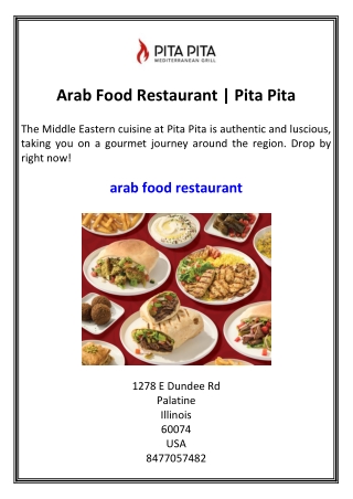 Arab Food Restaurant  Pita Pita