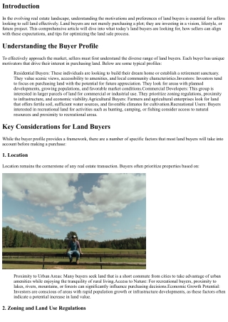 Land Buyer Insights: What Buyers Are Looking For