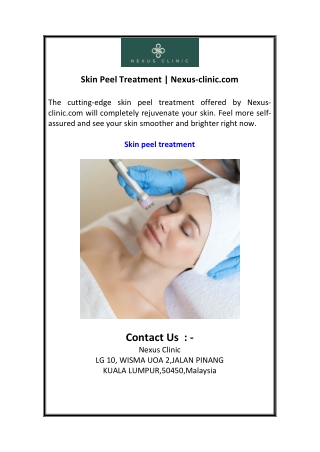 Skin Peel Treatment  Nexus-clinic.com
