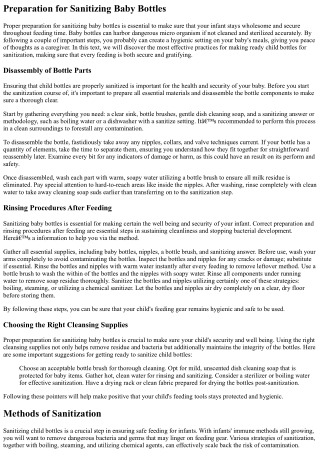 Sanitizing Child Bottles For Secure Feeding