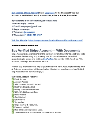 Top 5 Trustable Marketplace to Buy Verified Stripe Account