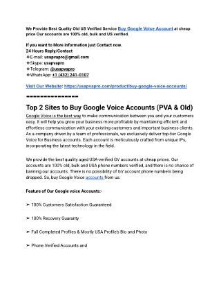 Top Place To Buy Google Voice Accounts: Real IP PVA Number