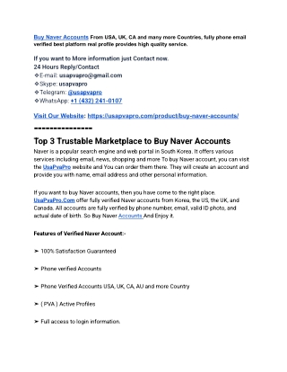 Best 3 Trustable Sites to Buy Naver Accounts In This Year