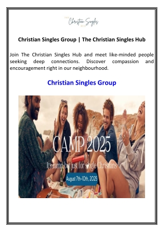 Christian Singles Group  The Christian Singles Hub
