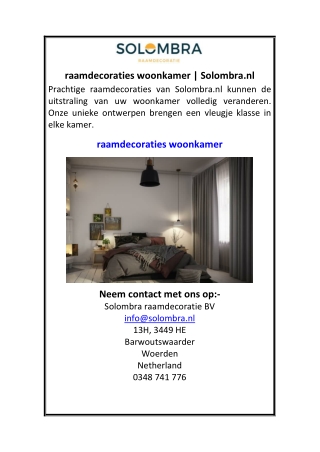 raamdecoraties woonkamer Solombra.nl