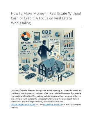 How to Make Money in Real Estate Without Cash or Credit: A Focus on Real Estate