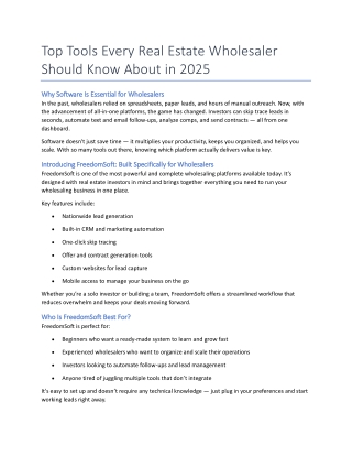 Top Tools Every Real Estate Wholesaler Should Know About in 2025