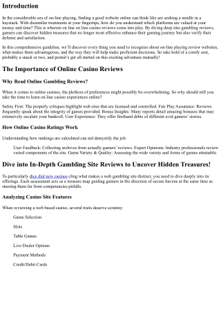 “Dive into In-Depth Gambling Site Reviews to Uncover Hidden Treasures!”