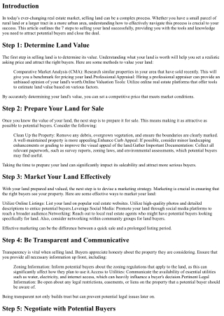 7 Steps to Selling Your Land Successfully