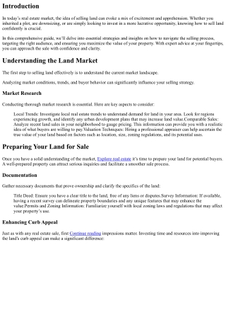 Sell Land Confidently: Expert Advice on Navigating the Selling Process