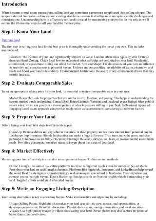 10 Essential Steps to Sell Your Land for the Best Price