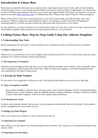 Crafting Future Bass: Step-by-Step Guide Using Our Ableton Templates