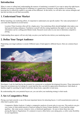 Tips for Marketing Your Land to Potential Buyers