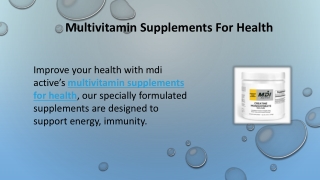 Multivitamin Supplements For Health