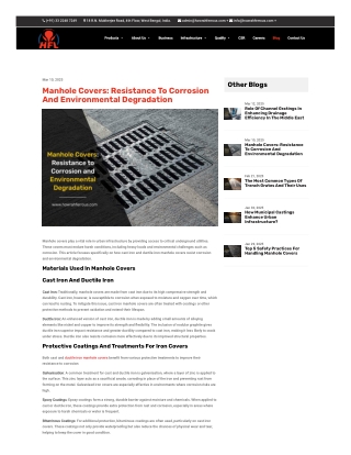 manhole covers resistance to corrosion and environmental degradation