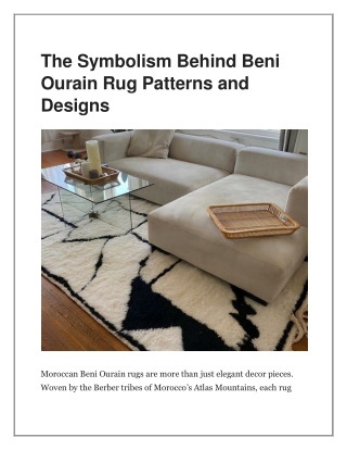 The Symbolism Behind Beni Ourain Rug Patterns and Designs