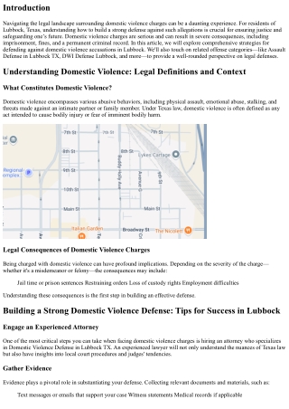 Building a Strong Domestic Violence Defense: Tips for Success in Lubbock