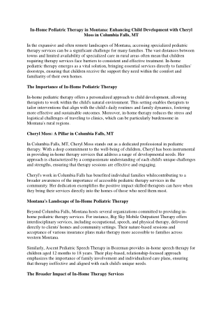 Cheryl Moss OTR/L Denver