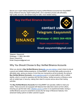 How To Buy, Verified Binance Accounts In 2025