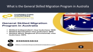General Skilled Migration Australia : Visa 189/190