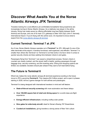 norse atlantic airways jfk terminal​
