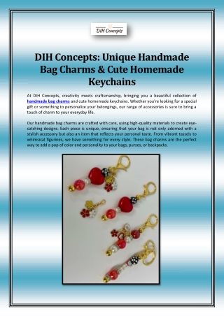 DIH Concepts - Unique Handmade Bag Charms & Cute Homemade Keychains
