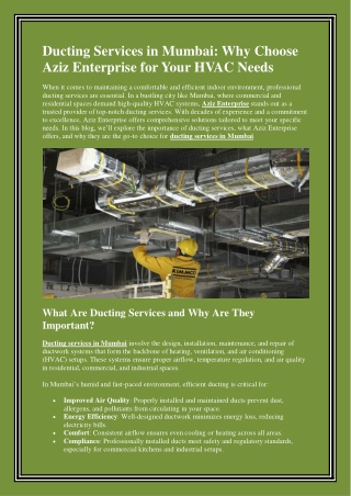 Ducting Services in Mumbai