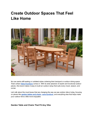 Add a Touch of Comfort to the Outdoors