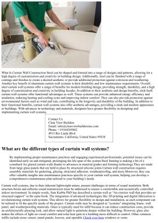 What Are Curtain Walls And How Are They Installed?