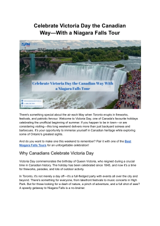 Celebrate Victoria Day the Canadian Way—With a Niagara Falls Tour