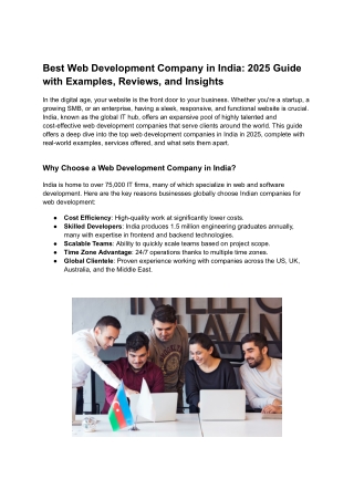 Best Web Development Company in India