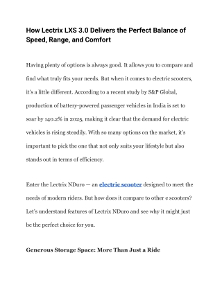 Lectrix NDuro vs Other E-Scooters_ Ultimate Comparison