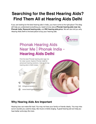 Searching for the Best Hearing Aids_ Find Them All at Hearing Aids Delhi