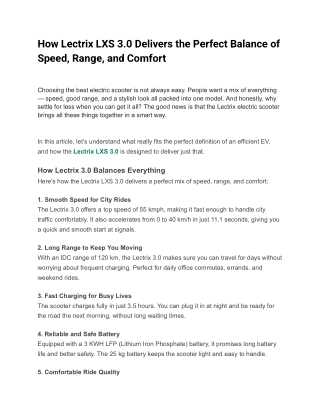 Lectrix LXS 3.0: Speed, Range & Comfort Perfected