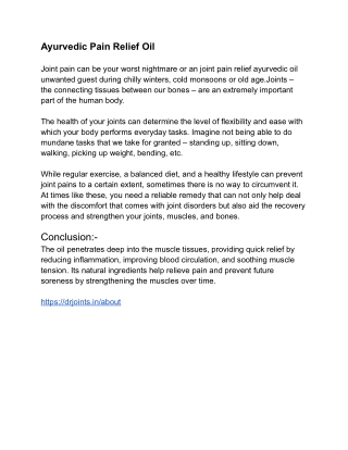 Ayurvedic Pain Relief Oil