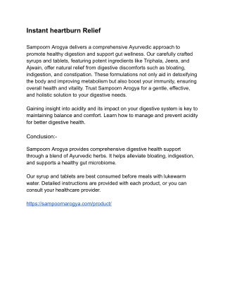 Instant heartburn Relief