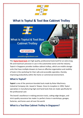 What Is Toptul & Tool Box Cabinet Trolley