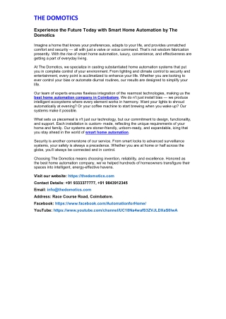 Experience the Future Today with Smart Home Automa