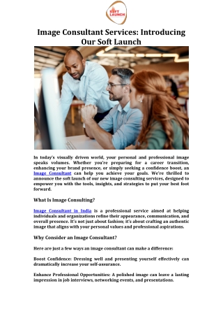 Image Consultant Services Introducing Our Soft Launch