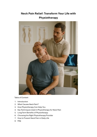 Neck Pain Relief: Transform Your Life with Physiotherapy