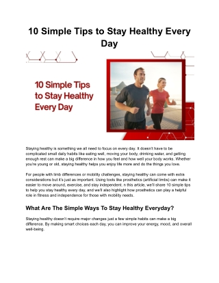10 Simple Tips to Stay Healthy Every Day