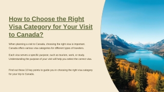 How to Choose the Right Visa Category for Your Visit to Canada?