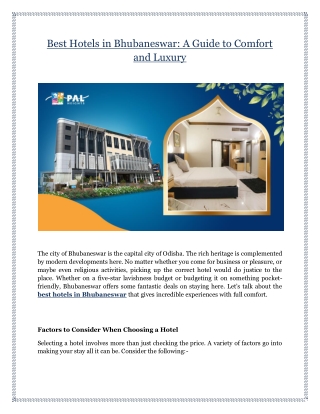 Best Hotels in Bhubaneswar: A Guide to Comfort and Luxury