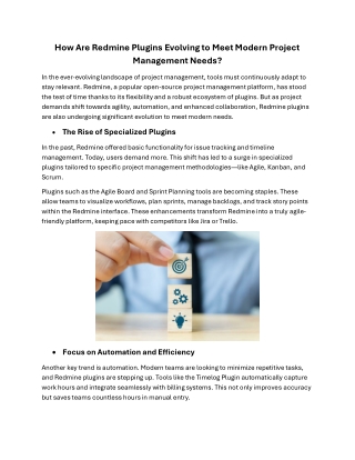 How Are Redmine Plugins Evolving to Meet Modern Project Management Needs?