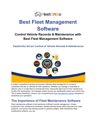 Best Fleet Management Software